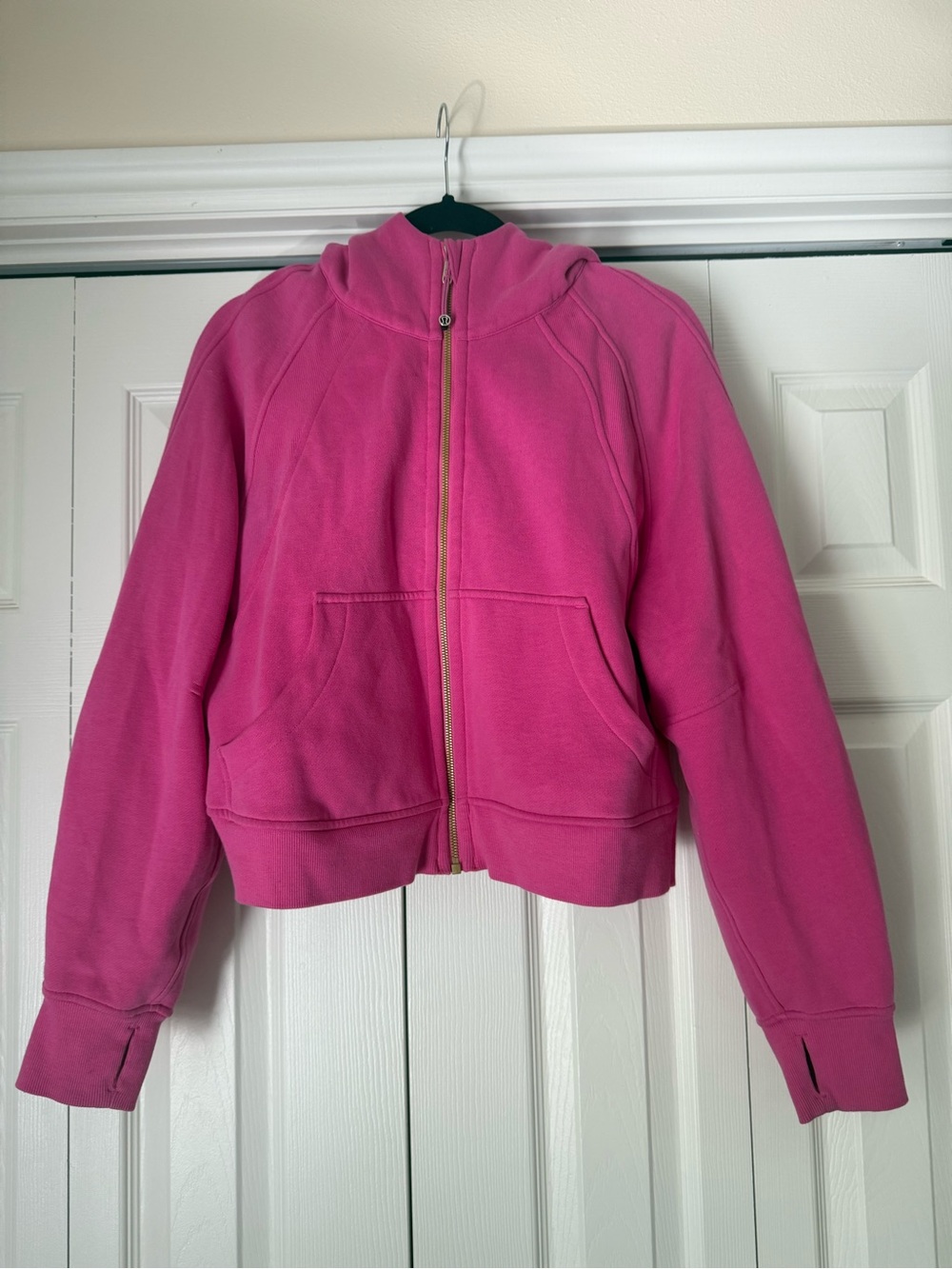 Lululemon Scuba Oversized Full-Zip Hoodie *Gold Zip Sonic Pink M/L RARE 💫
